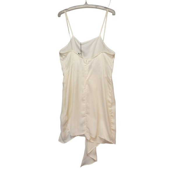 NWT Nasty Gal Satin Drape Mini Dress Size‎ 10 Ivory One Satin A Million - Picture 6 of 12